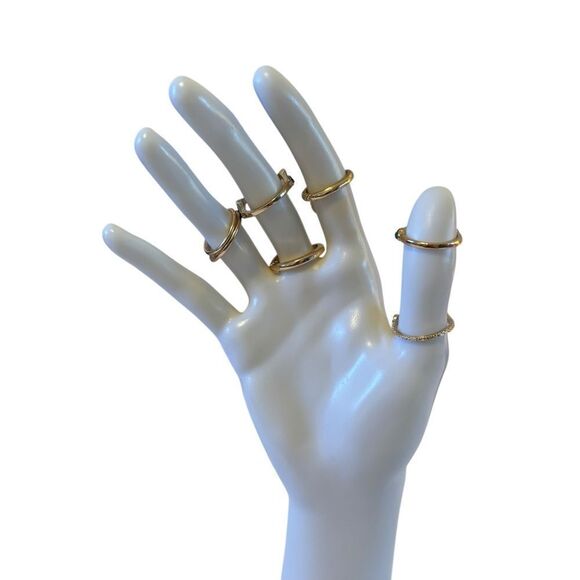 Costume Gold and Green Snake Ring Set. 7 in all. - Picture 6 of 7